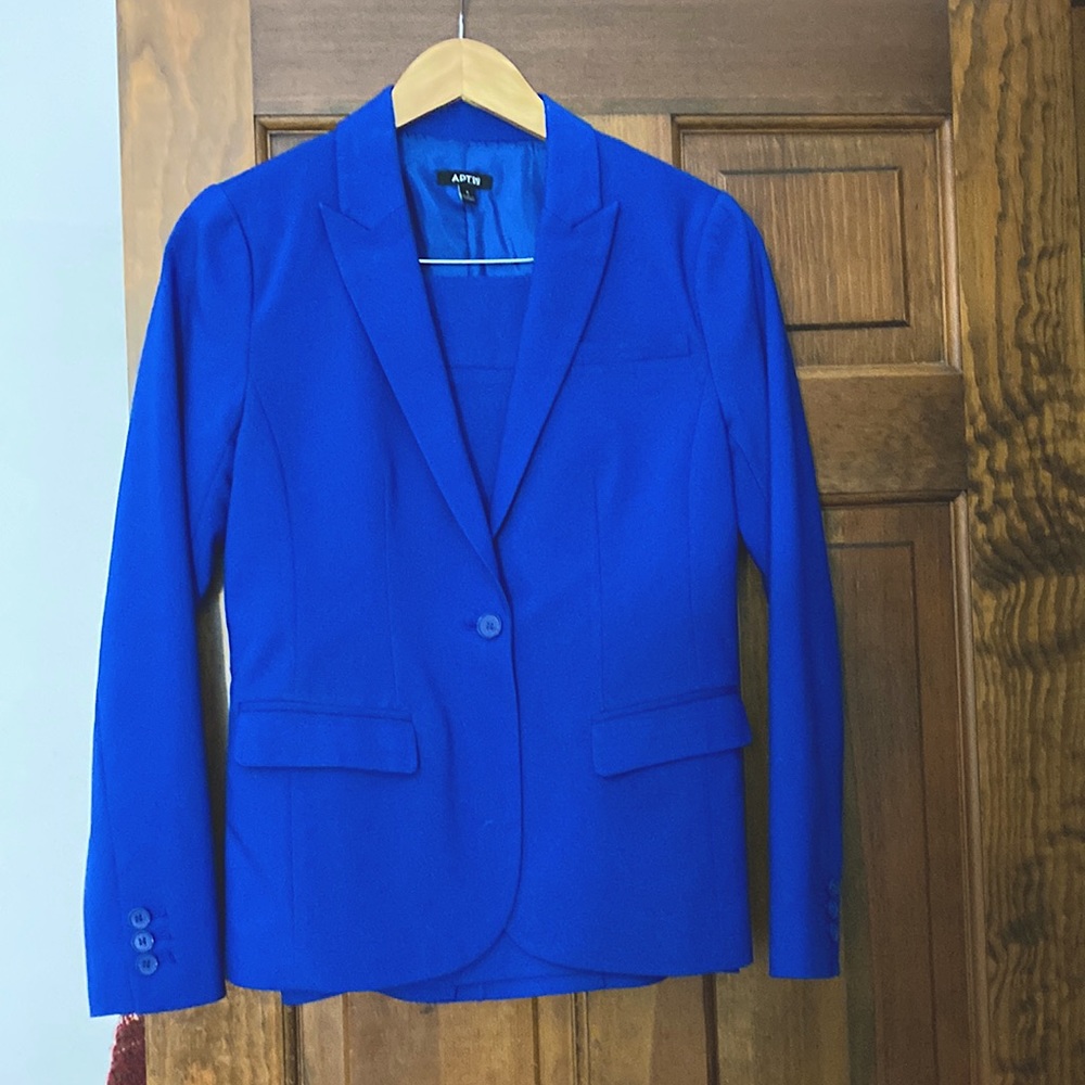 Royal blue skirt suit.  Apt 9.  Size 8
